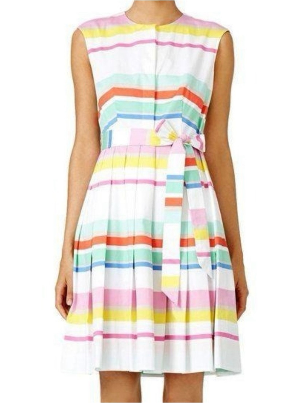 kate spade new york Multicolor Stripe Pleated Midi Dress